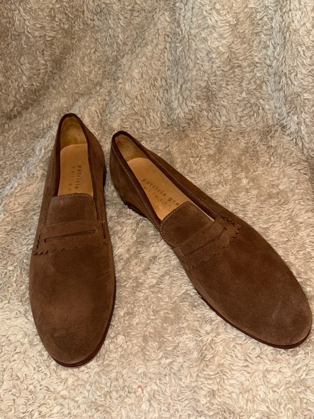 Patricia Green Brown Suede Women's  Slip-On Loafers